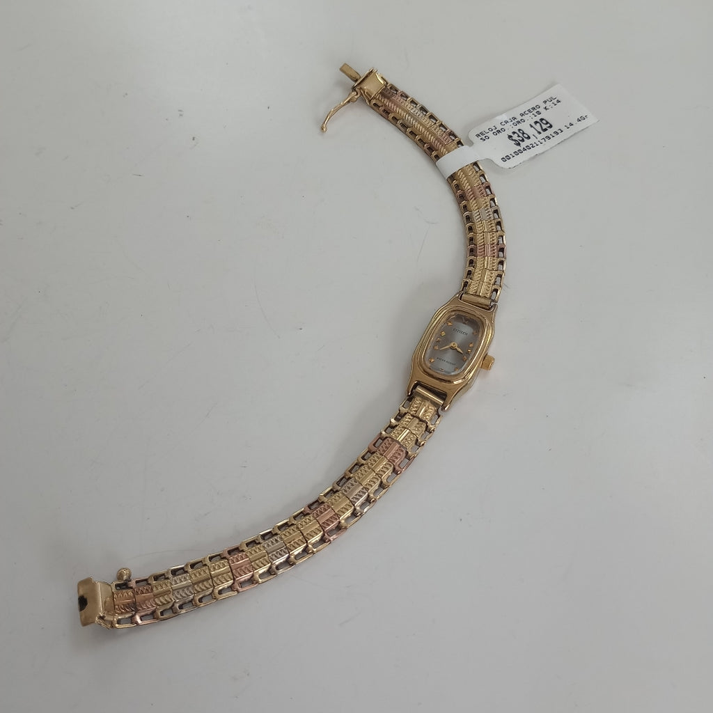 RELOJ CAJA ACERO PULSO ORO ORO 10 K 14.4 GRMS (SEMINUEVO)