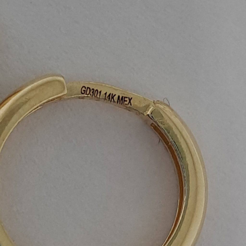 ARETES HUGGIES LISAS 14K 1.6 GR (NUEVO)