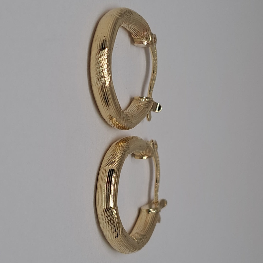 ARETES TEJIDO ARRACADAS CON DISEÑO 14K 2.6 GR (NUEVO)
