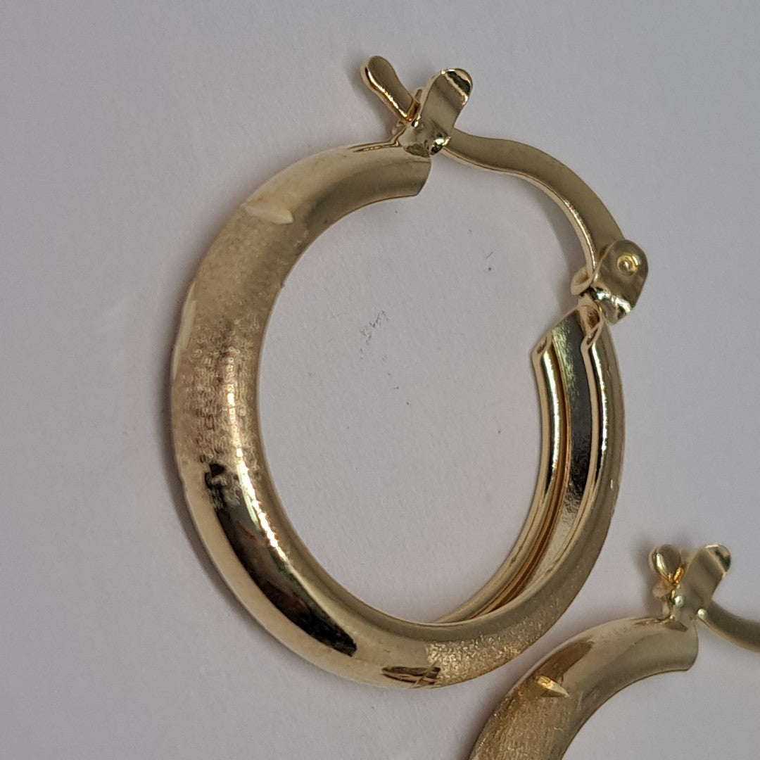 ARETES TEJIDO ARRACADA SATINADA 14K 2.5 GR (NUEVO)