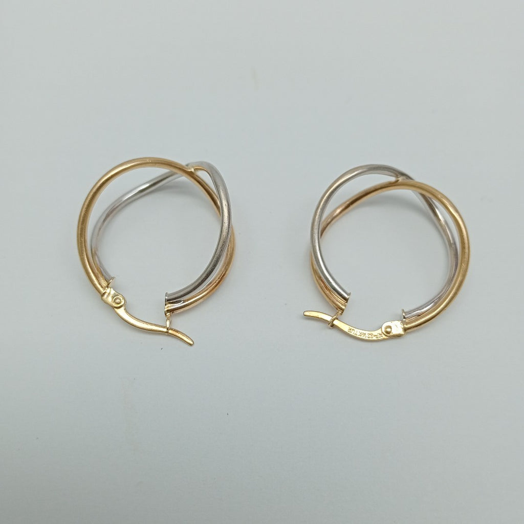 ARRACADAS PAR ORO COMBINADO 14 K 2.1 GRMS (SEMINUEVO)
