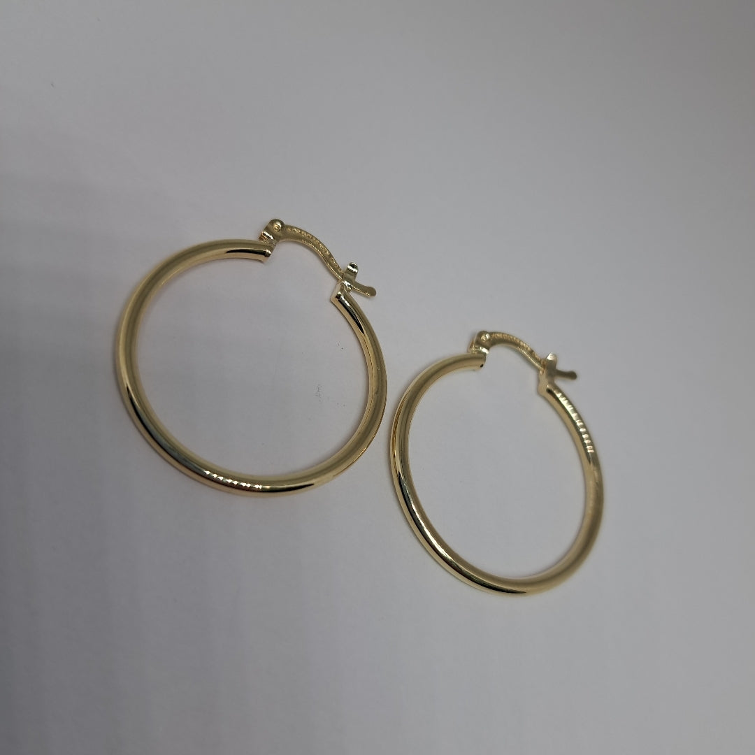ARETES TEJIDO ARRACADAS LISAS 14K 1.5 GR (NUEVO)