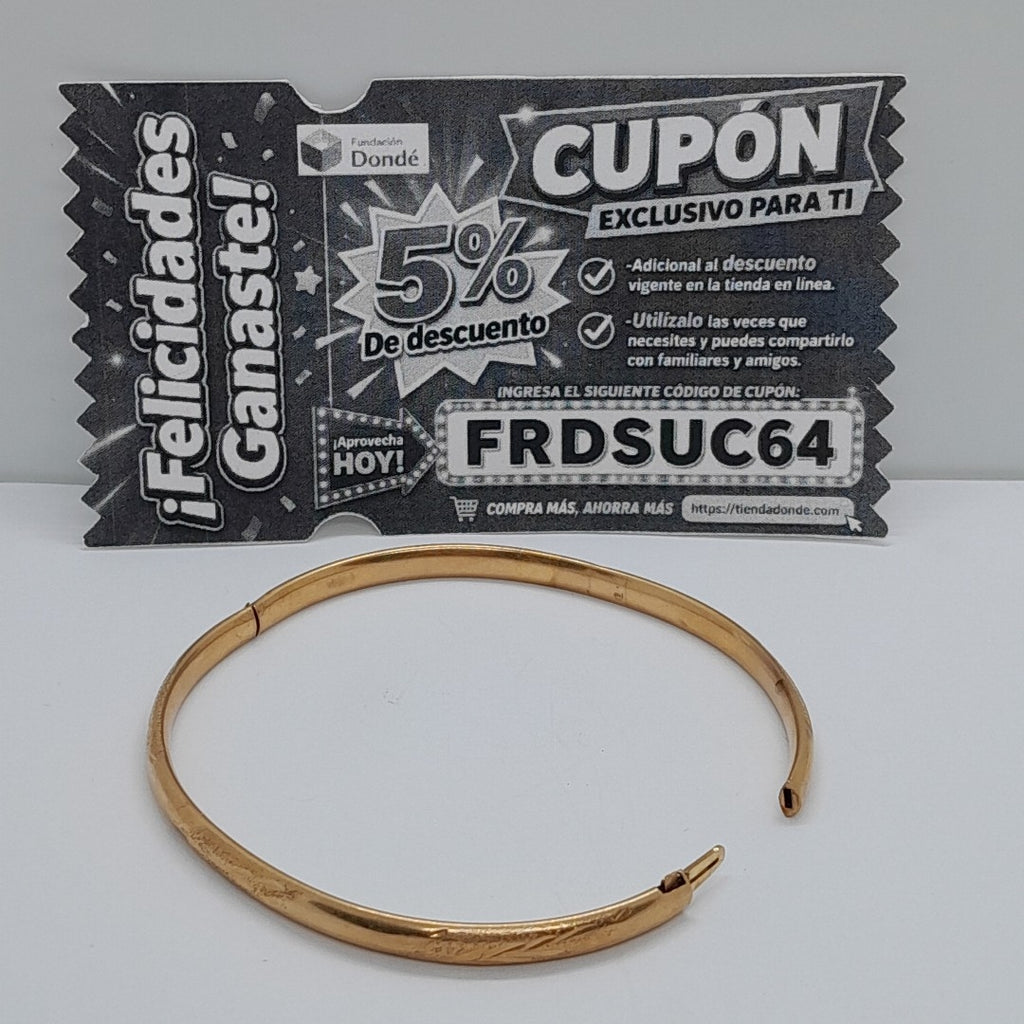 PULSERA RIGIDA ORO 14 K 5.8 GRMS (SEMINUEVO)