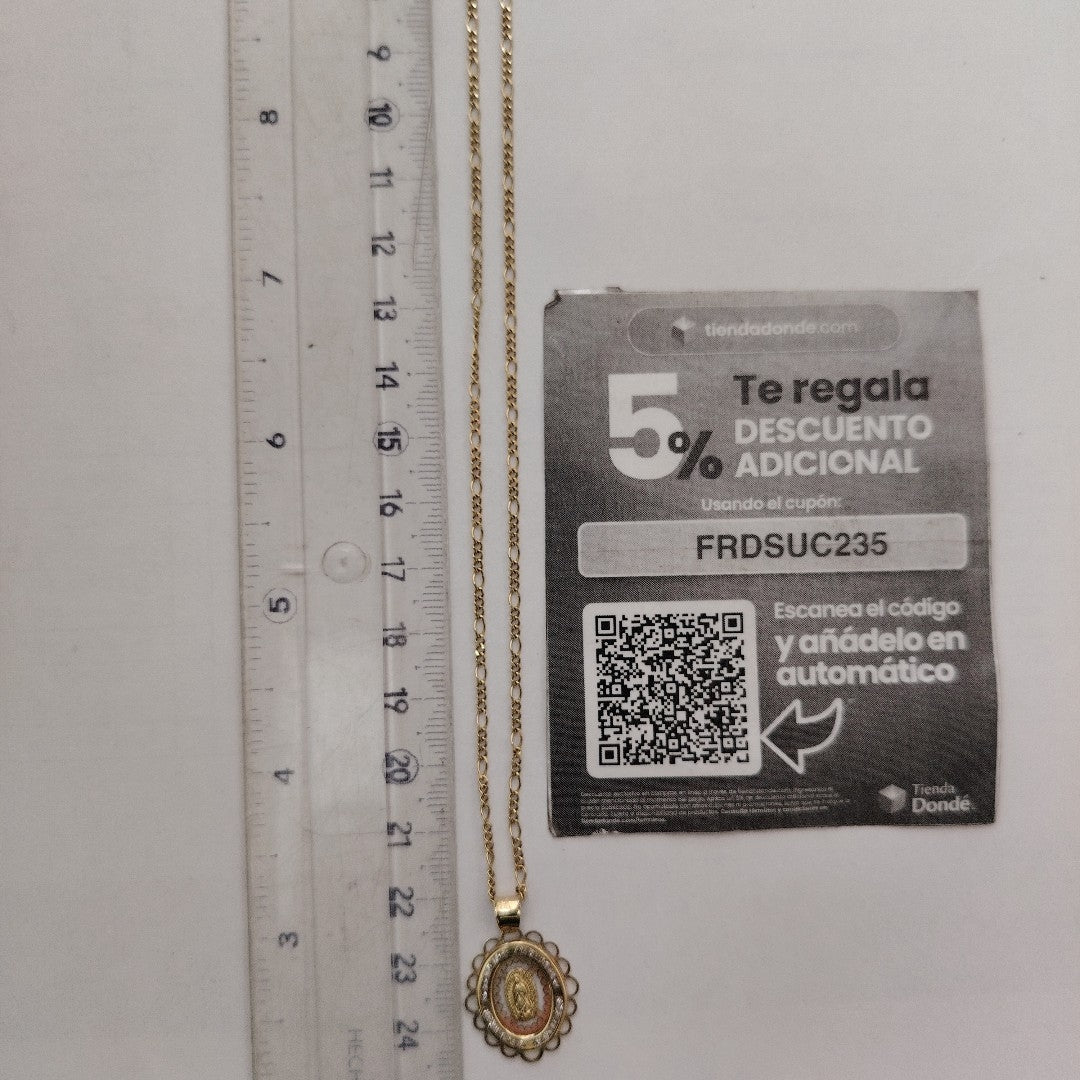 CADENA, MEDALLA RELIGIOSA ORO 10 K 3.2 GRMS (SEMINUEVO)