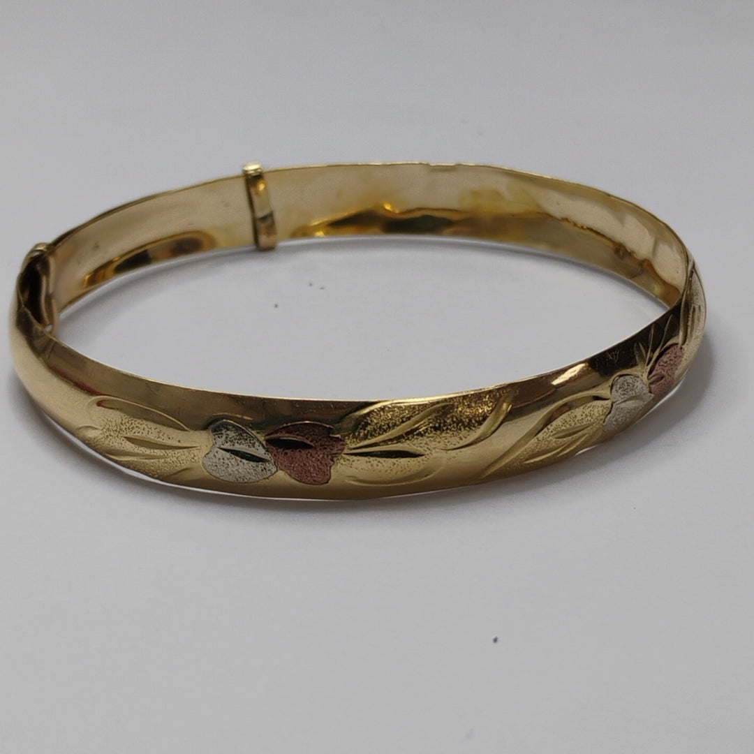 PULSERA RIGIDA ORO, RODIADO 14 K 8.2 GRMS (SEMINUEVO)