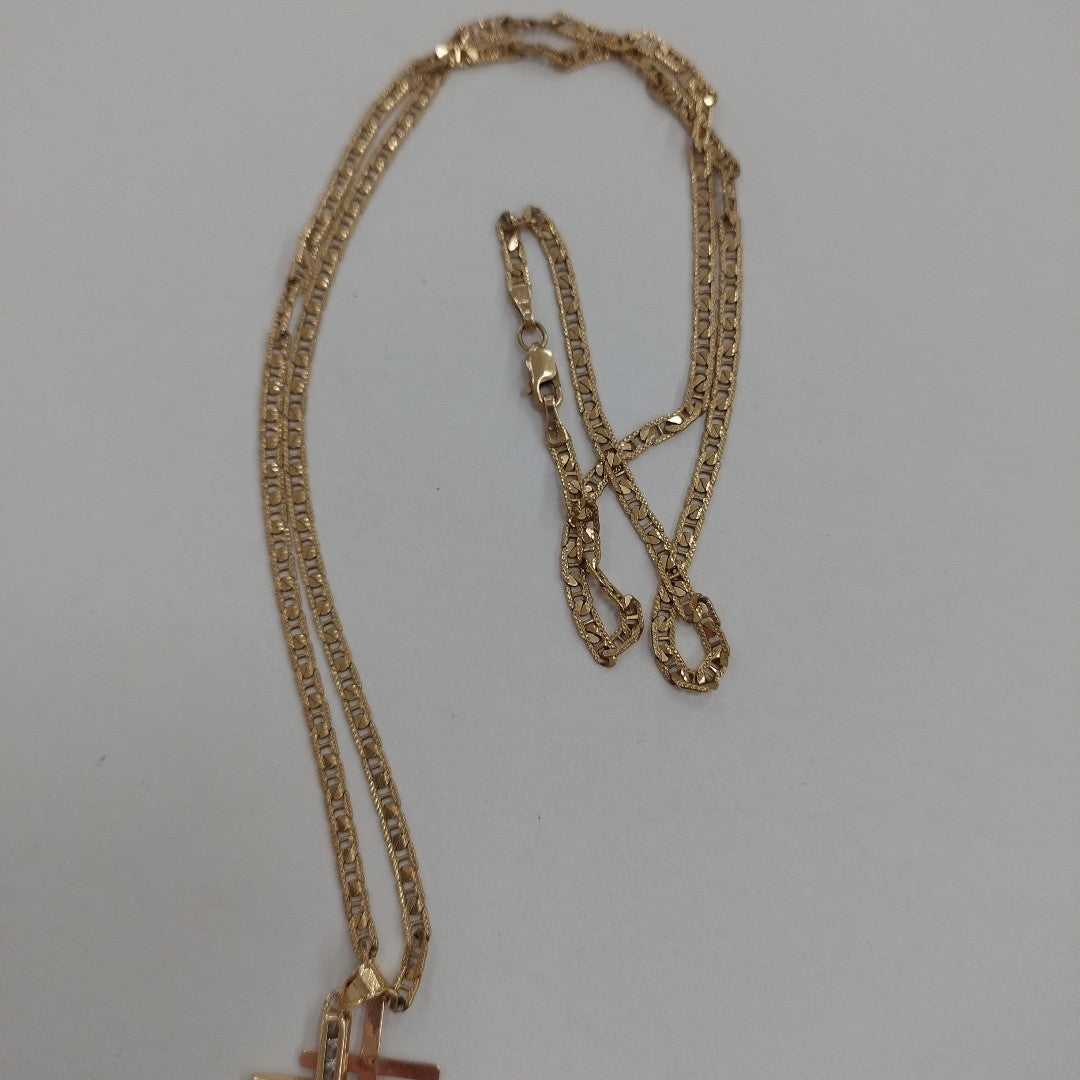 CADENA, CRUCIFIJO ORO 10 K 8.5 GRMS (SEMINUEVO)