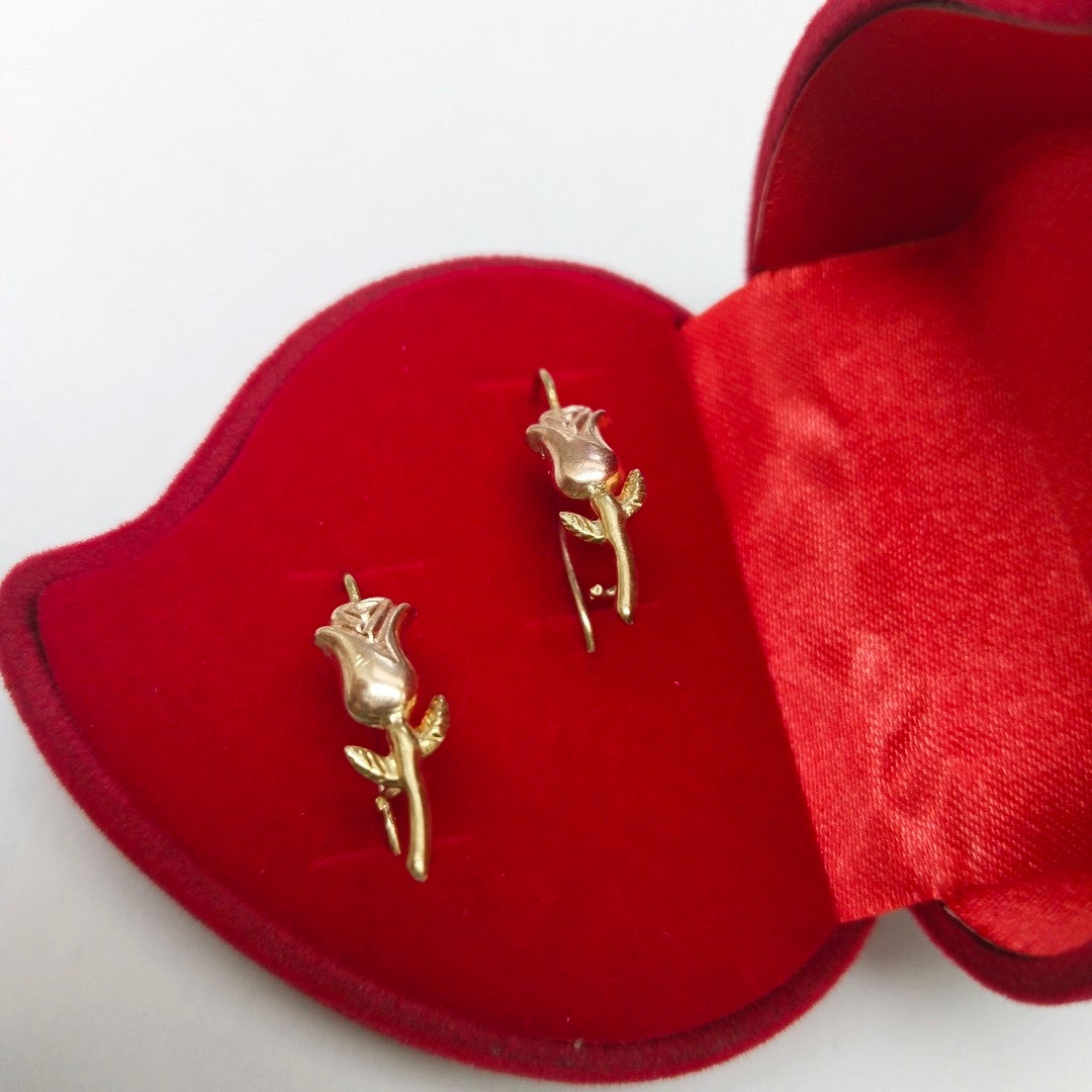 ARETES PAR ORO COMBINADO 14 K 1.1 GRMS (SEMINUEVO)