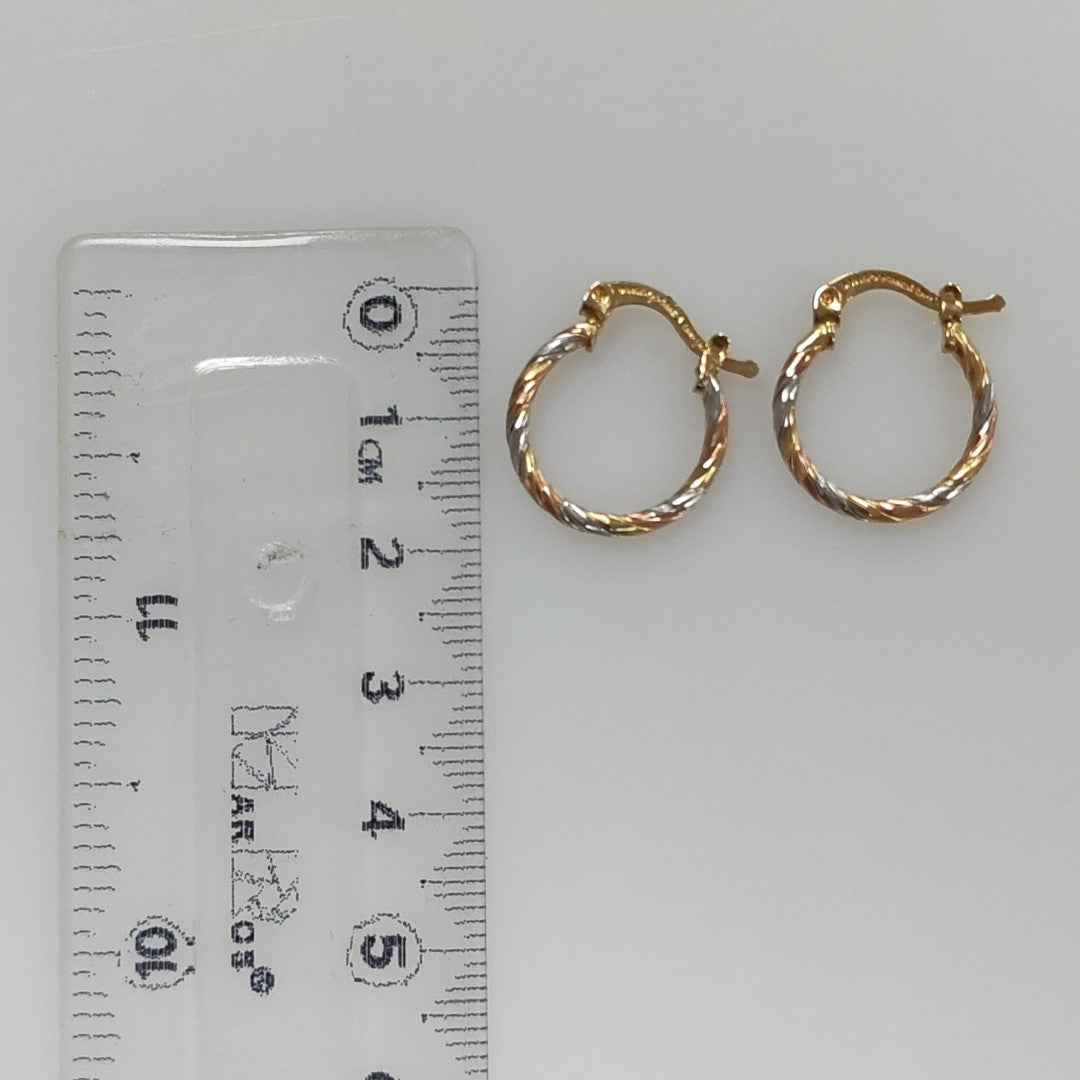 ARETES ARRACADAS COMBINADAS 14K 2.1 GR (NUEVO)
