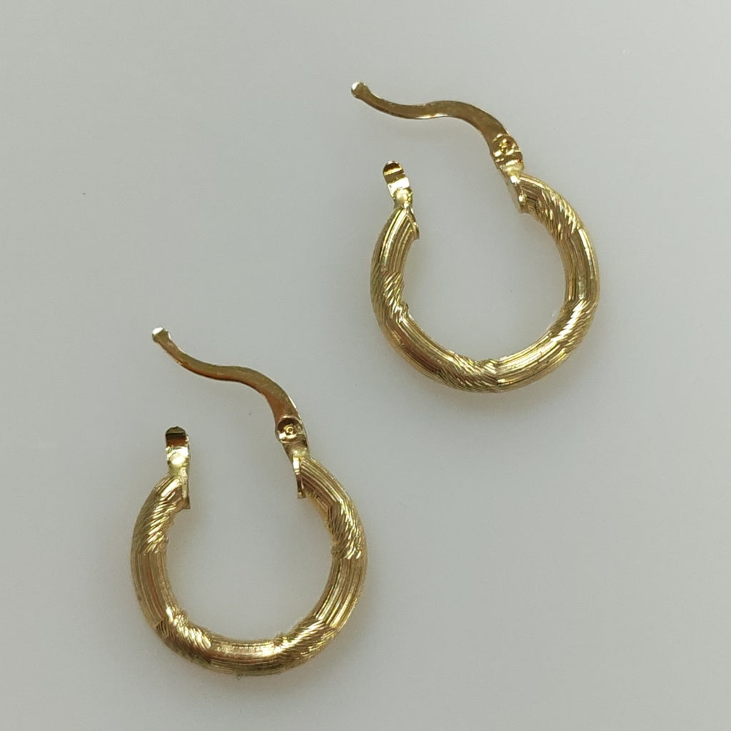 ARETES TEJIDO ARRACADAS CON DISEÑO 14K 2.7 GR (NUEVO)