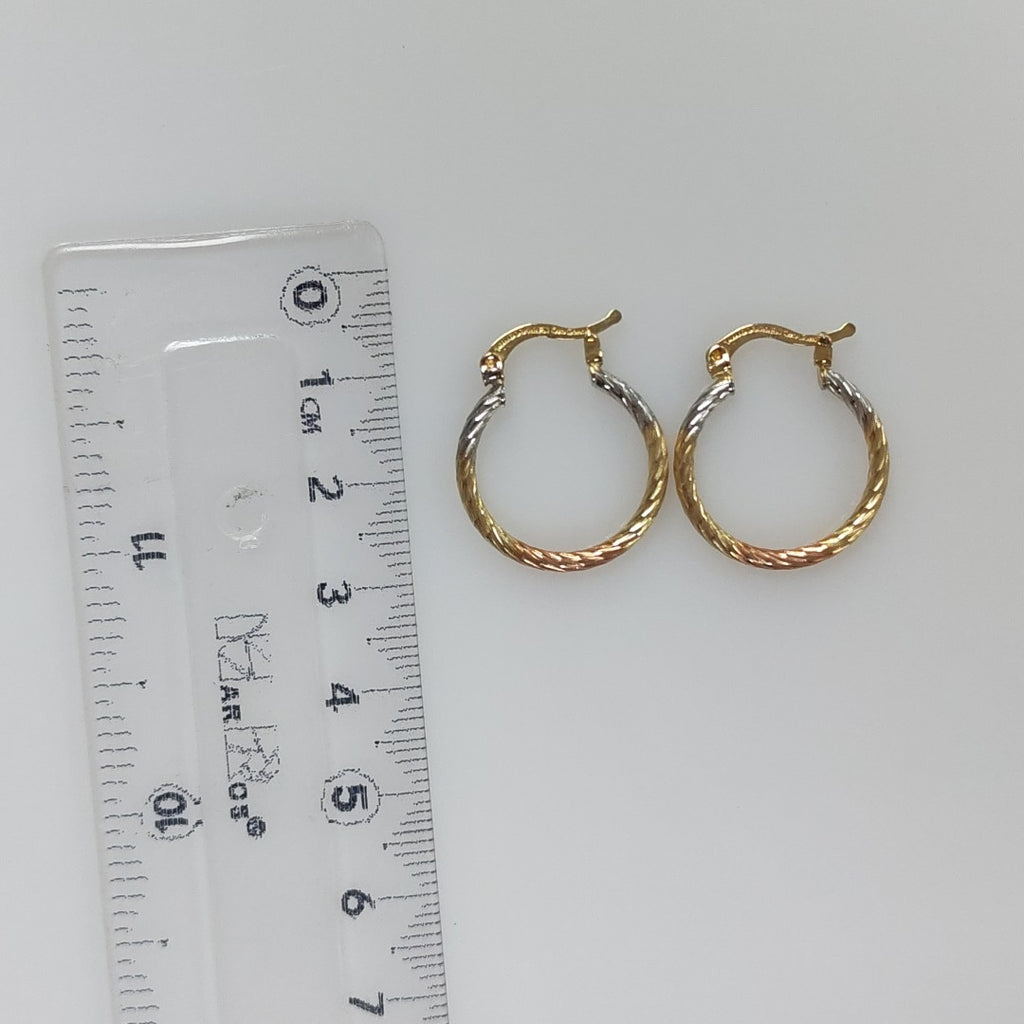 ARETES TEJIDO ARRACADAS TZL COMBINADAS 14K 1.8 GR (NUEVO)