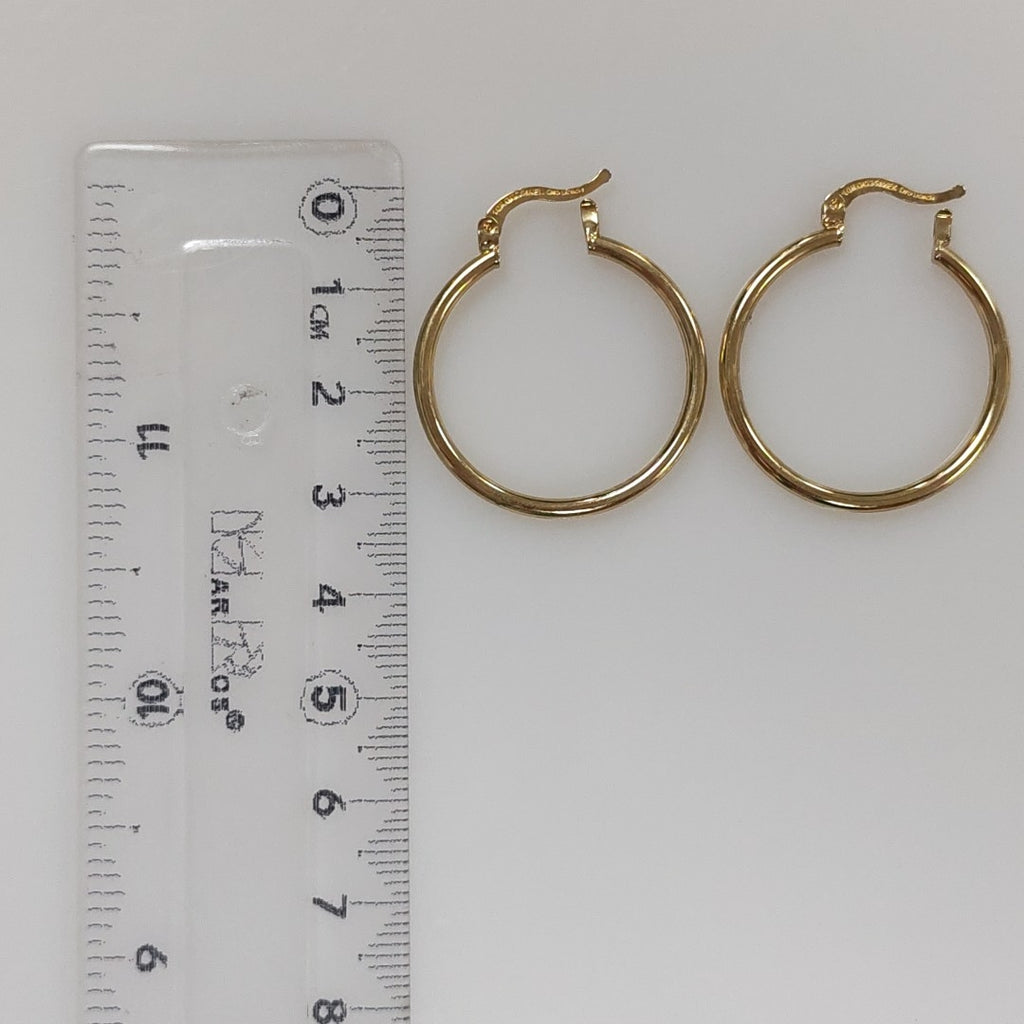 ARETES TEJIDO ARRACADAS LISAS 14K 1.5 GR (NUEVO)