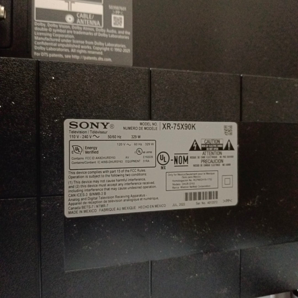 PANTALLA SONY XR-75X90K (2022) 75" LED 4K (SEMINUEVO)