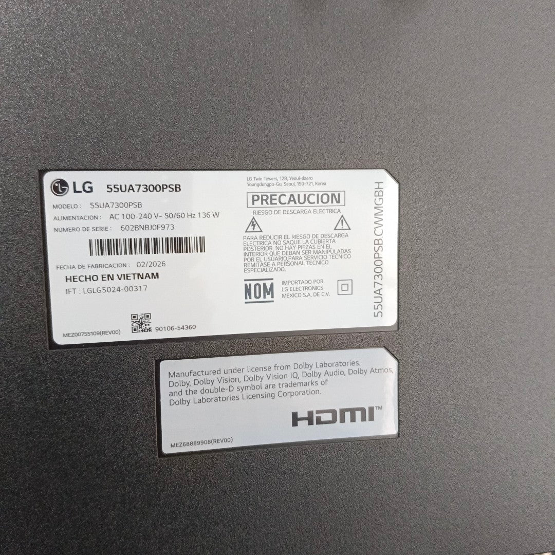 PANTALLA LG 55UA7300PSB (2026) 55" LED 4K (SEMINUEVO)