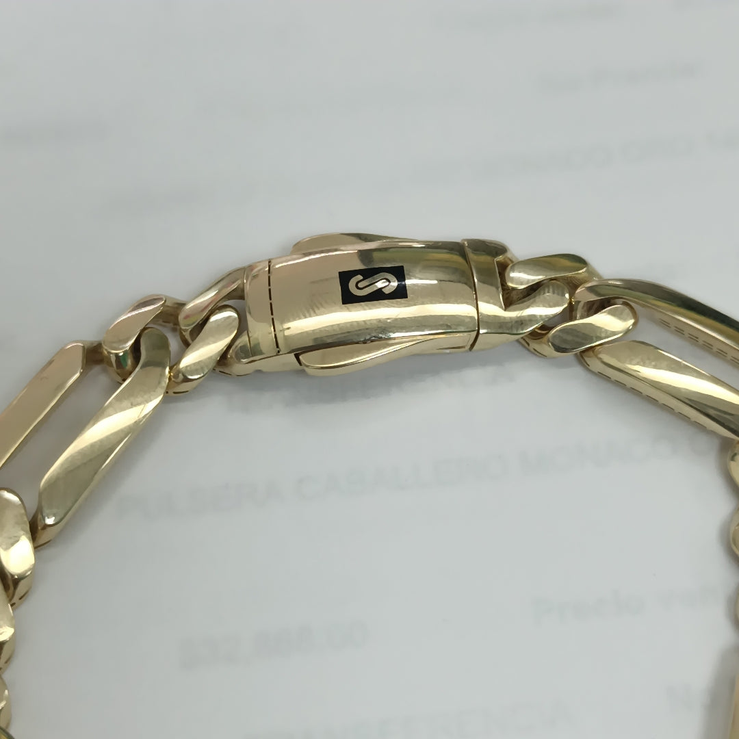 PULSERA CABALLERO MONACO ORO 14K 14.1 (NUEVO)