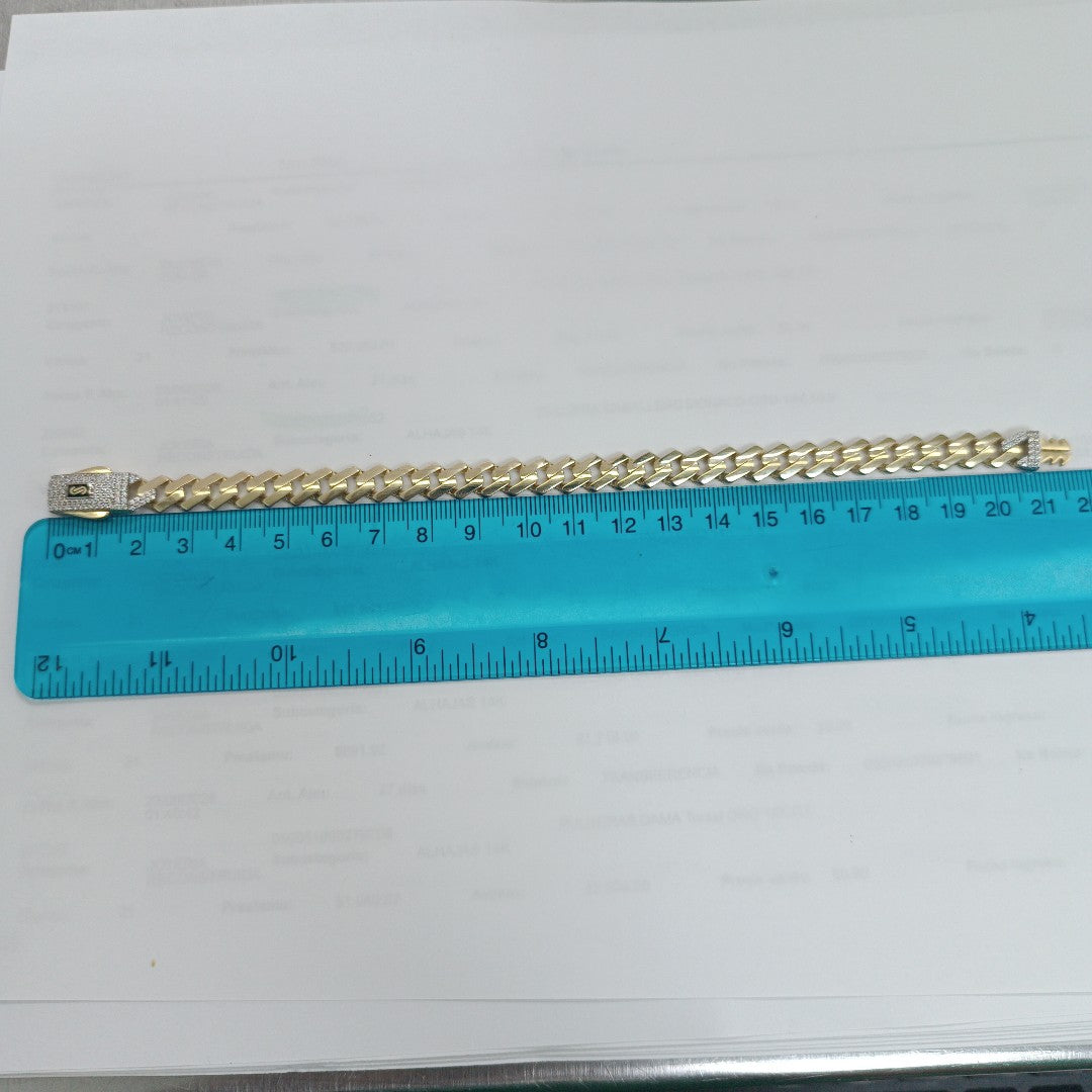 PULSERA CABALLERO MONACO ORO 14K 10.9 (NUEVO)