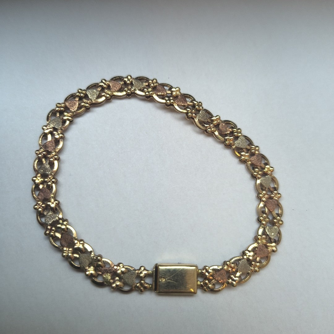 PULSERA ORO COMBINADO 10 K 8.2 GRMS (SEMINUEVO)