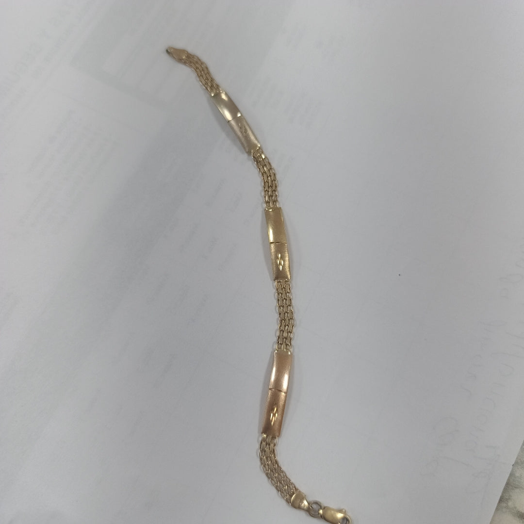 PULSERA ORO COMBINADO 10 K 4.5 GRMS (SEMINUEVO)