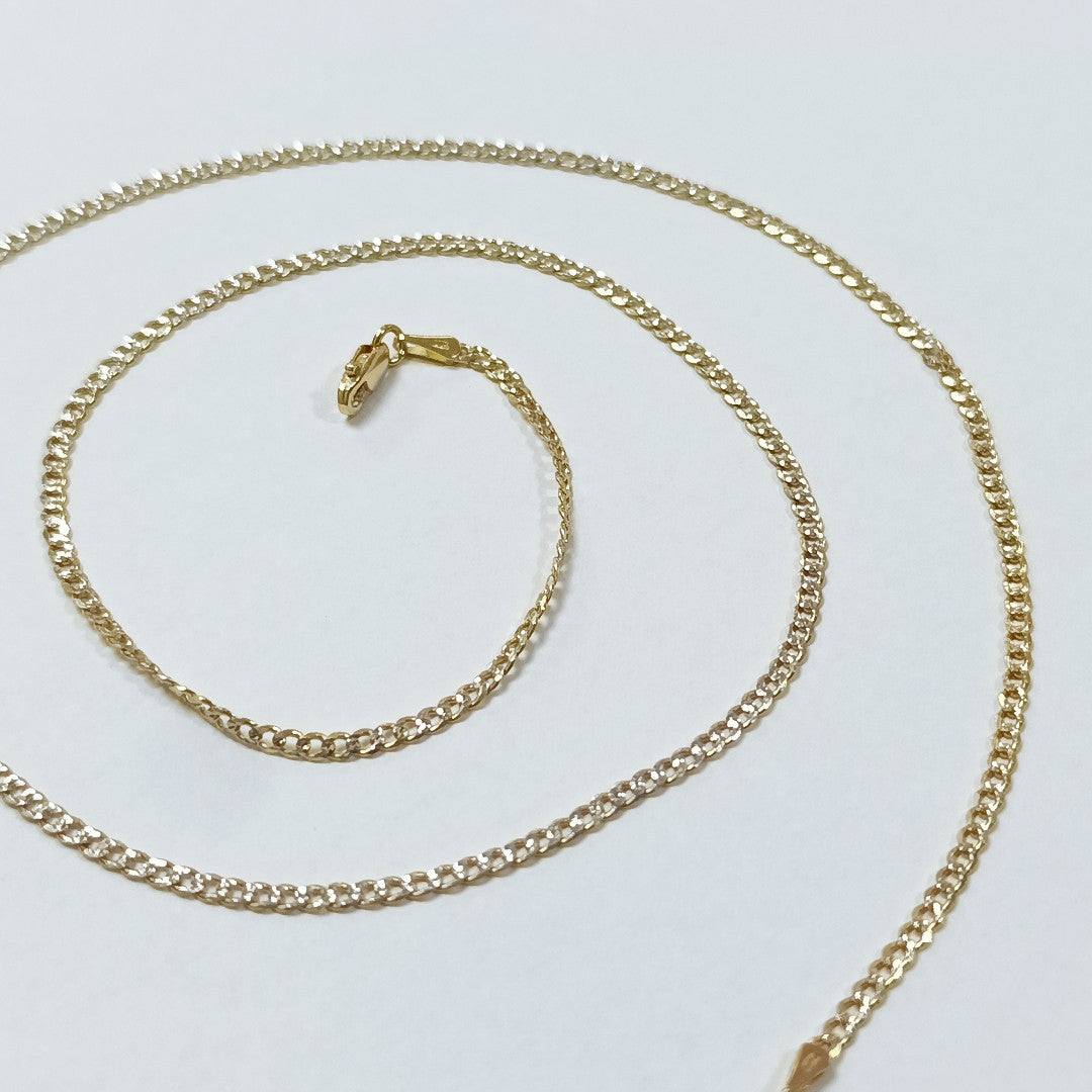 CADENAS BARBADA DIAMANTADA ORO 14K 55 CM 5.6 GR (NUEVO)