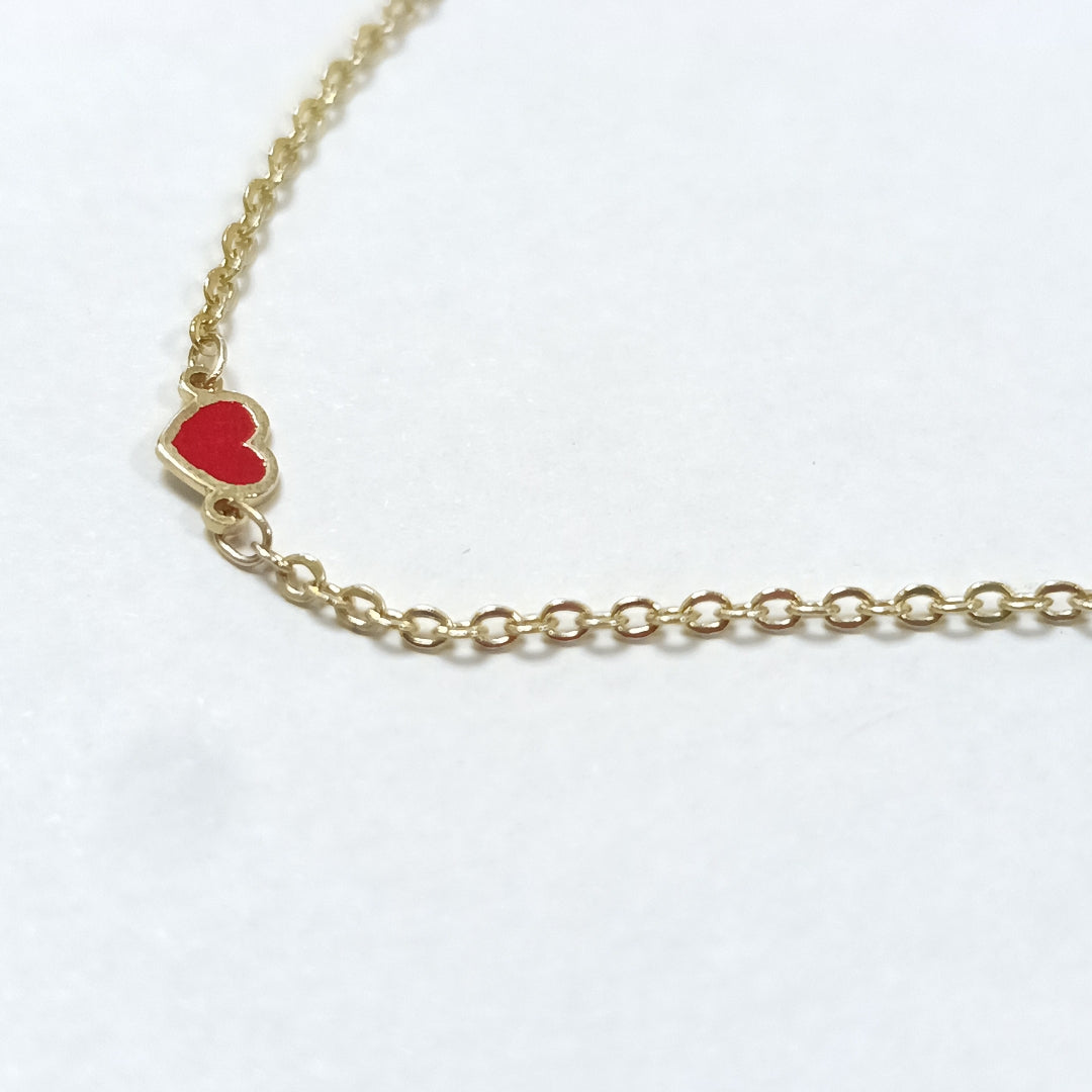 PULSERA ESPECIAL CON CORAZONES 14K 18 CM 1.4 GR (NUEVO)