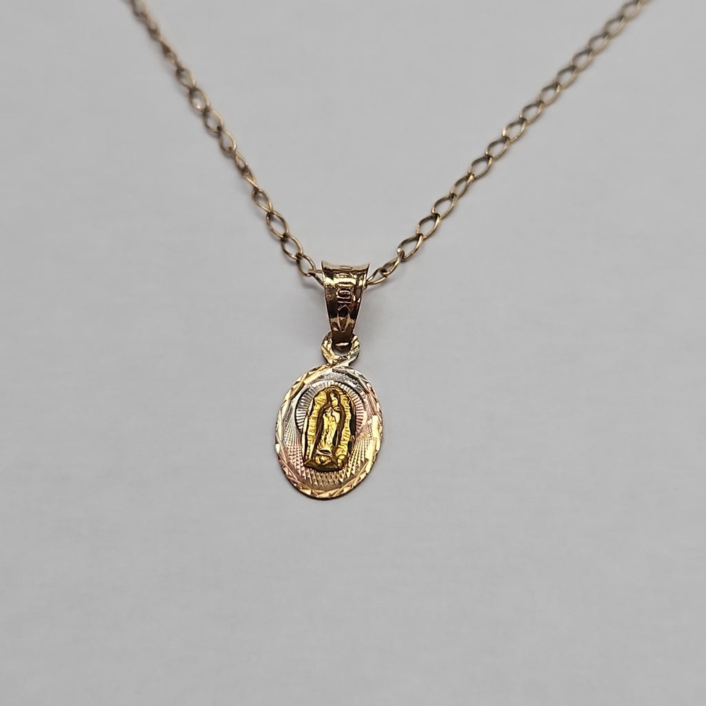 CADENA,MEDALLA RELIGIOSA ORO 10 K 1,50 GRMS (SEMINUEVO)