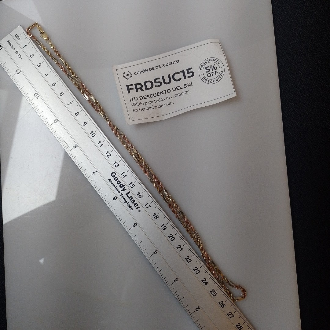 CADENA ORO, ORO COMBINADO 10 K 7.4 GRMS (SEMINUEVO)