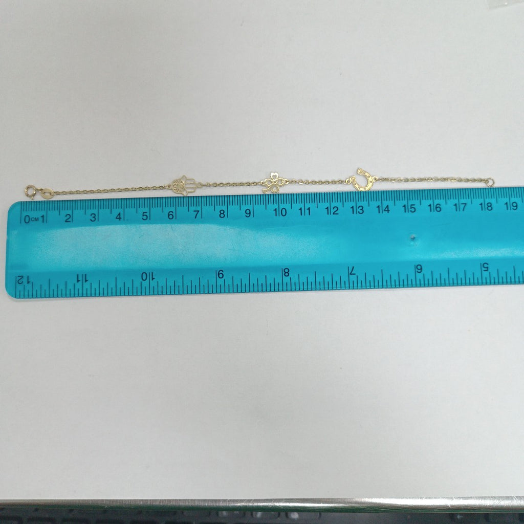 PULSERA TEJIDO ESPECIAL DE LA SUERTE 14K 18 CM 1.5 GR PLL 33 (NUEVO)