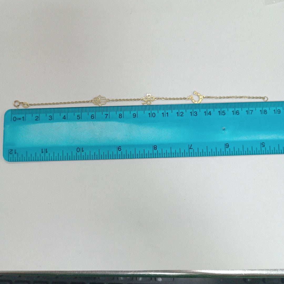 PULSERA TEJIDO ESPECIAL DE LA SUERTE 14K 18 CM 1.5 GR PLL 33 (NUEVO)