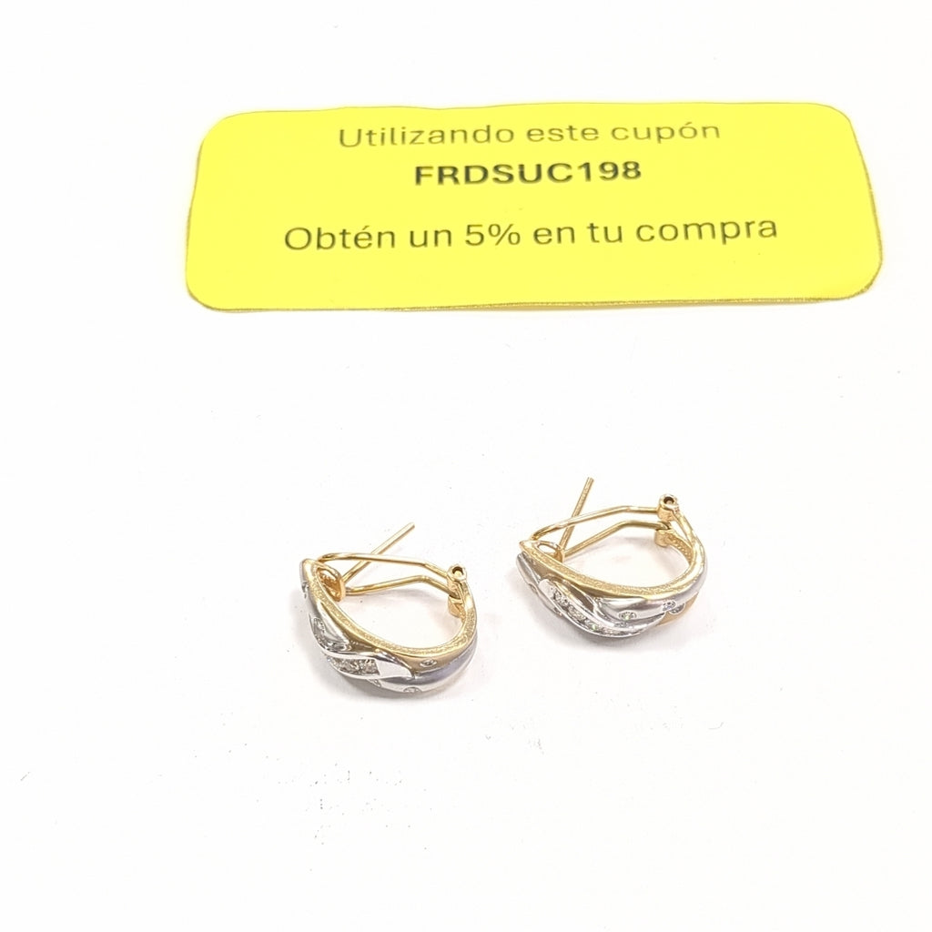 ARETES PAR ORO COMBINADO 14 K 6,80 GRMS (SEMINUEVO)