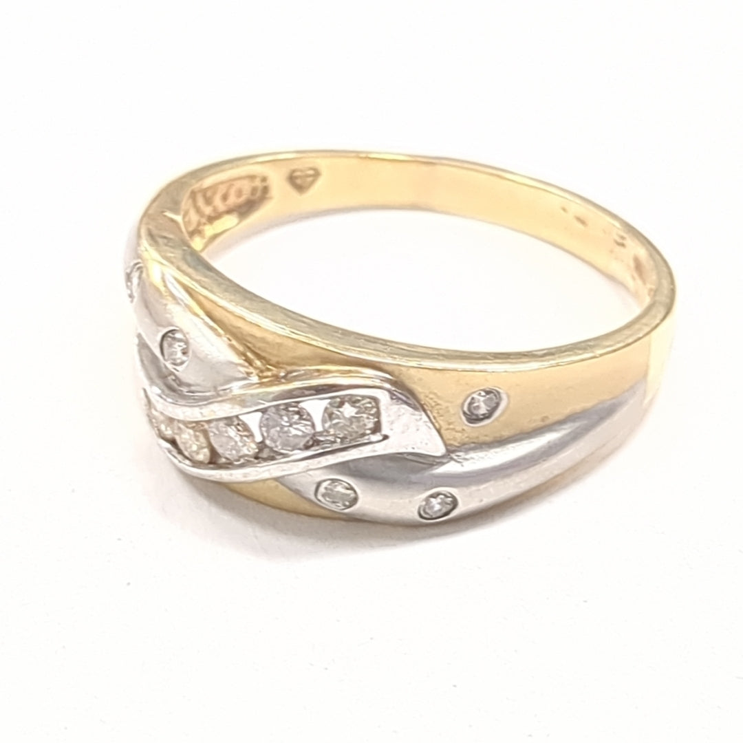 ANILLO ORO COMBINADO 14 K 4,40 GRMS (SEMINUEVO)