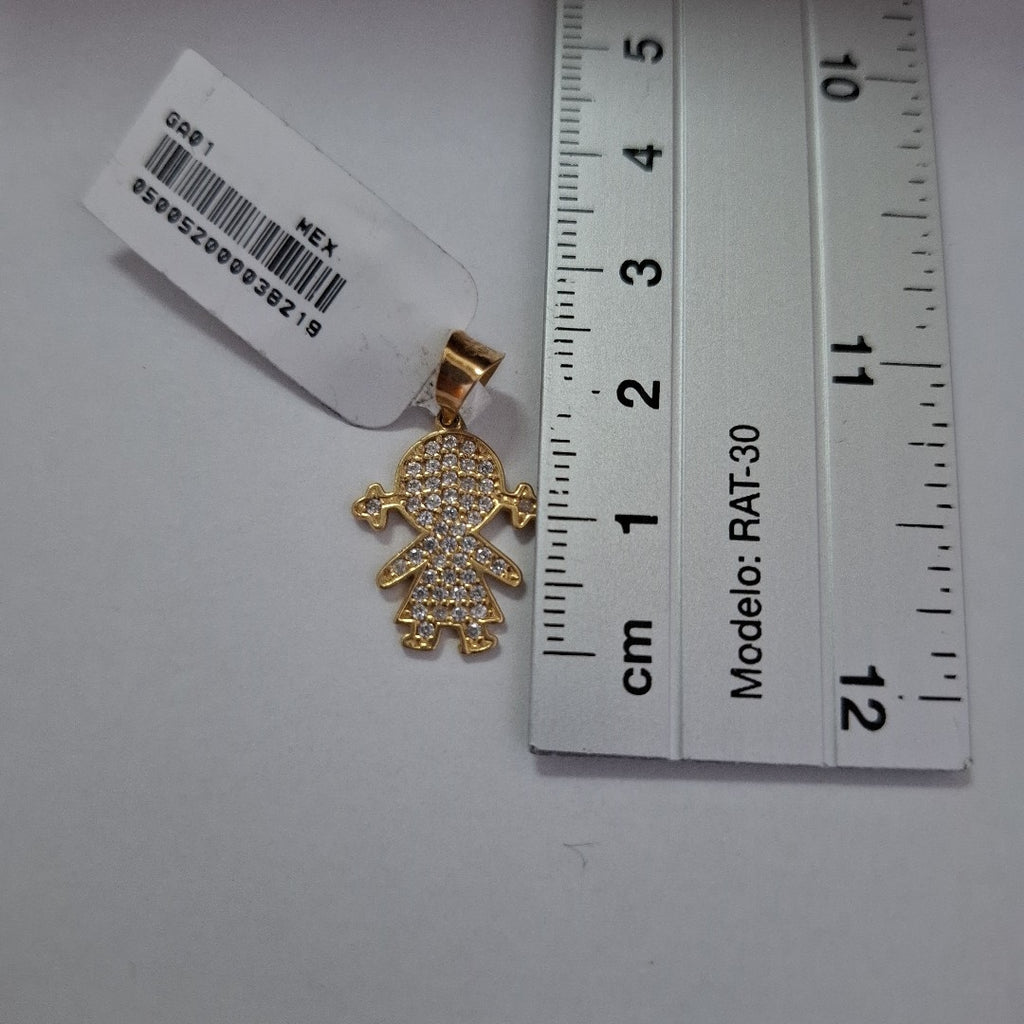 DIJE NIÑAS C CIRCONIAS 14K 1.5 GR (NUEVO)