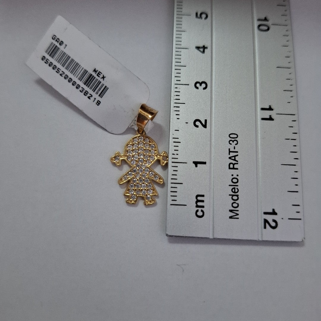 DIJE NIÑAS C CIRCONIAS 14K 1.5 GR (NUEVO)