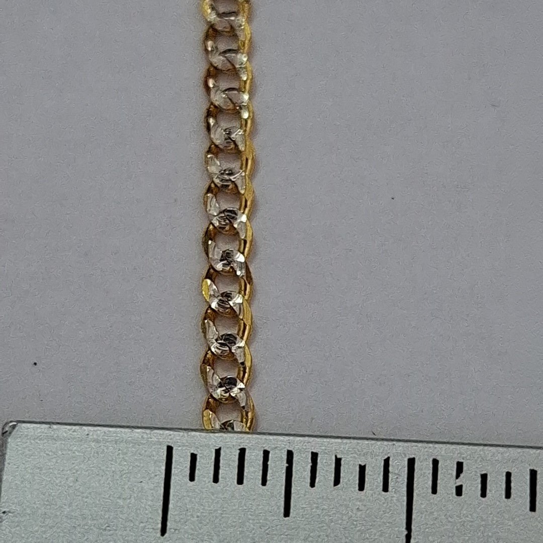 CADENAS BARBADA DIAMANTADA ORO 14K 55 CM 5.8 GR (NUEVO)