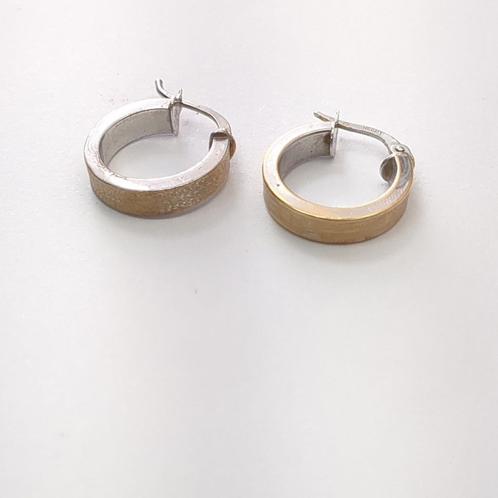 ARRACADAS PAR ORO COMBINADO 14 K 1.7 GRMS (SEMINUEVO)