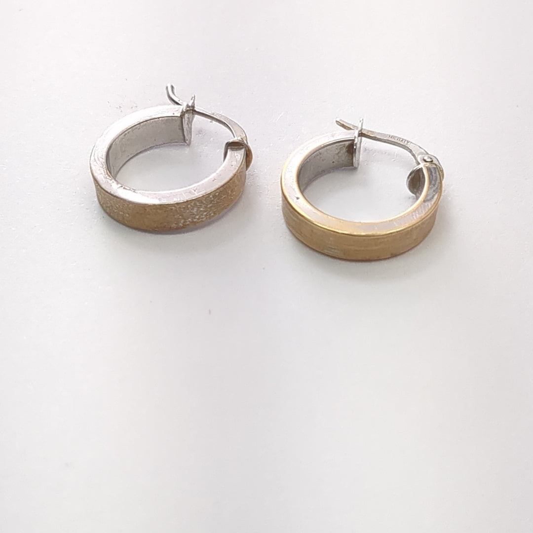 ARRACADAS PAR ORO COMBINADO 14 K 1.7 GRMS (SEMINUEVO)