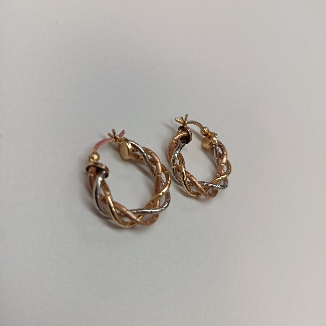 ARRACADAS PAR ORO COMBINADO 14 K 3,30 GRMS (SEMINUEVO)