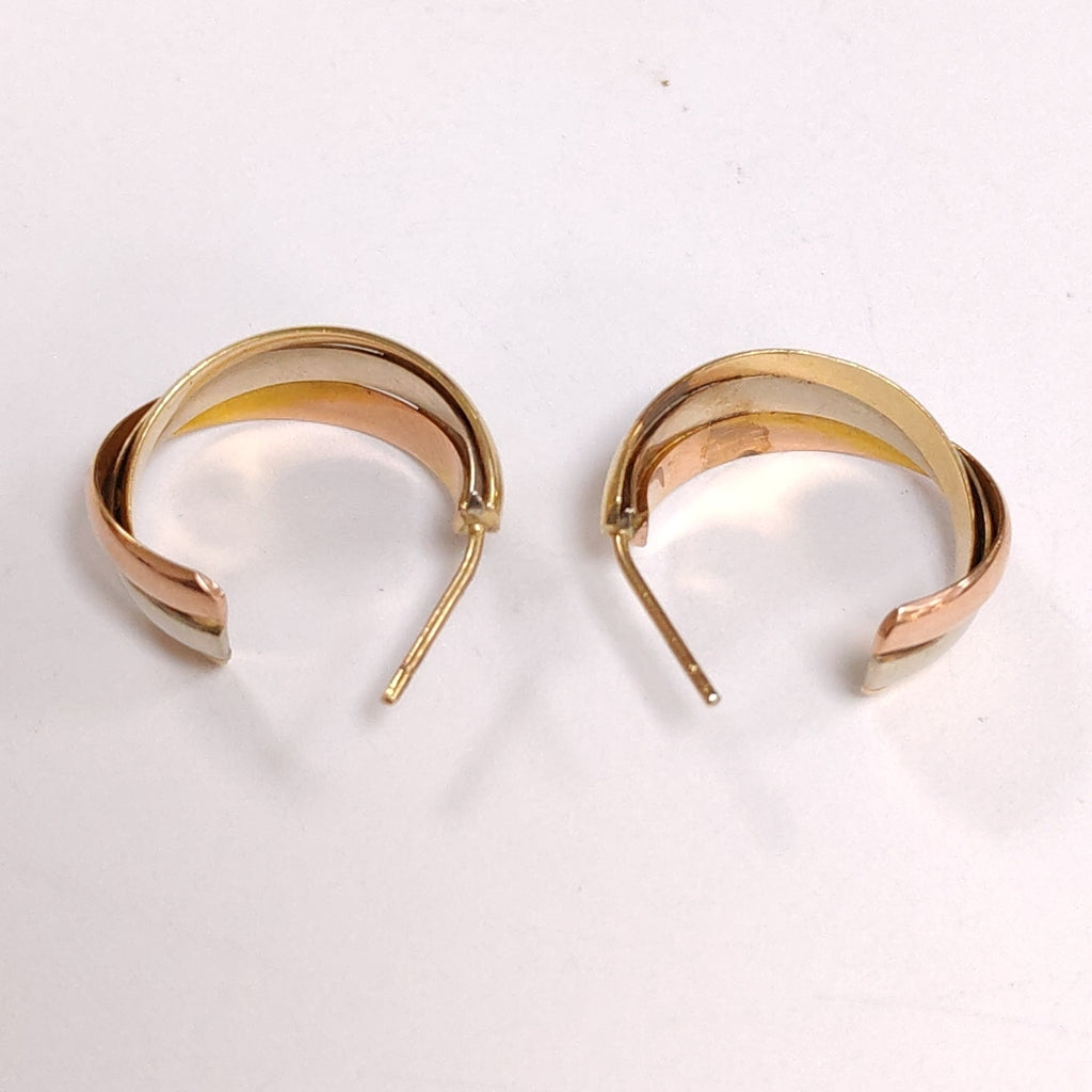 ARETES PAR ORO COMBINADO 14 K 5,50 GRMS (SEMINUEVO)