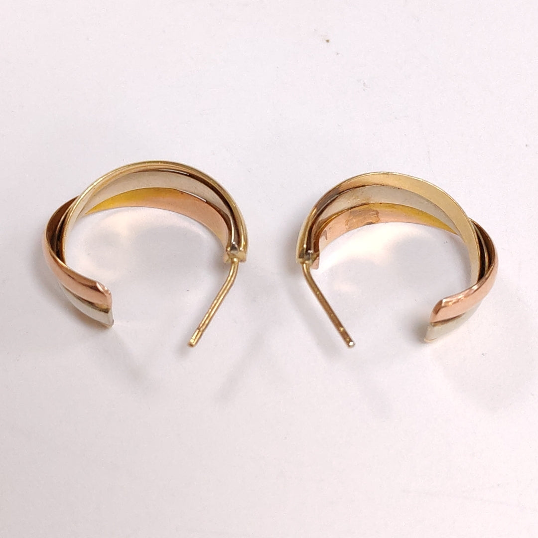 ARETES PAR ORO COMBINADO 14 K 5,50 GRMS (SEMINUEVO)