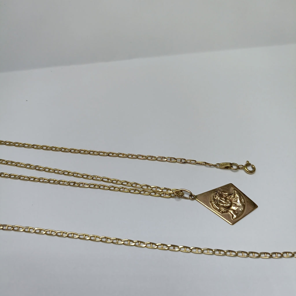 CADENA, MEDALLA RELIGIOSA ORO 10 K 6.3 GRMS (SEMINUEVO)