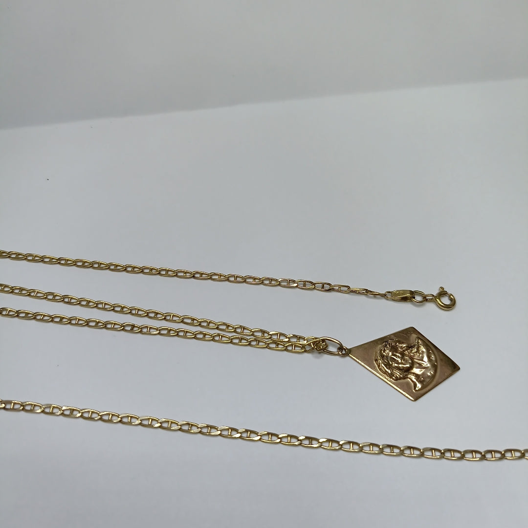 CADENA, MEDALLA RELIGIOSA ORO 10 K 6.3 GRMS (SEMINUEVO)