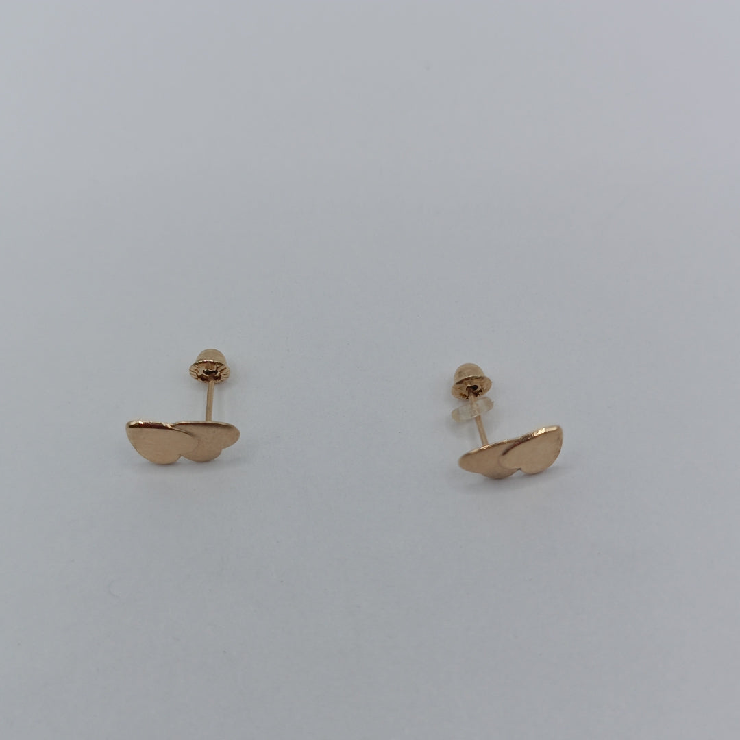 BROQUELES BROQUEL CORAZON DOBLE 14K 0.2171 GR (NUEVO)