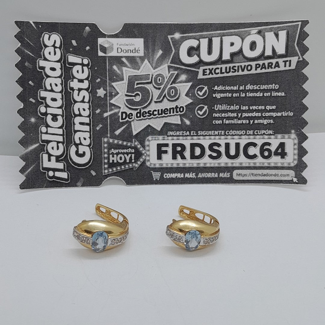 ARETES PAR ORO 14 K 6,70 GRMS (SEMINUEVO)
