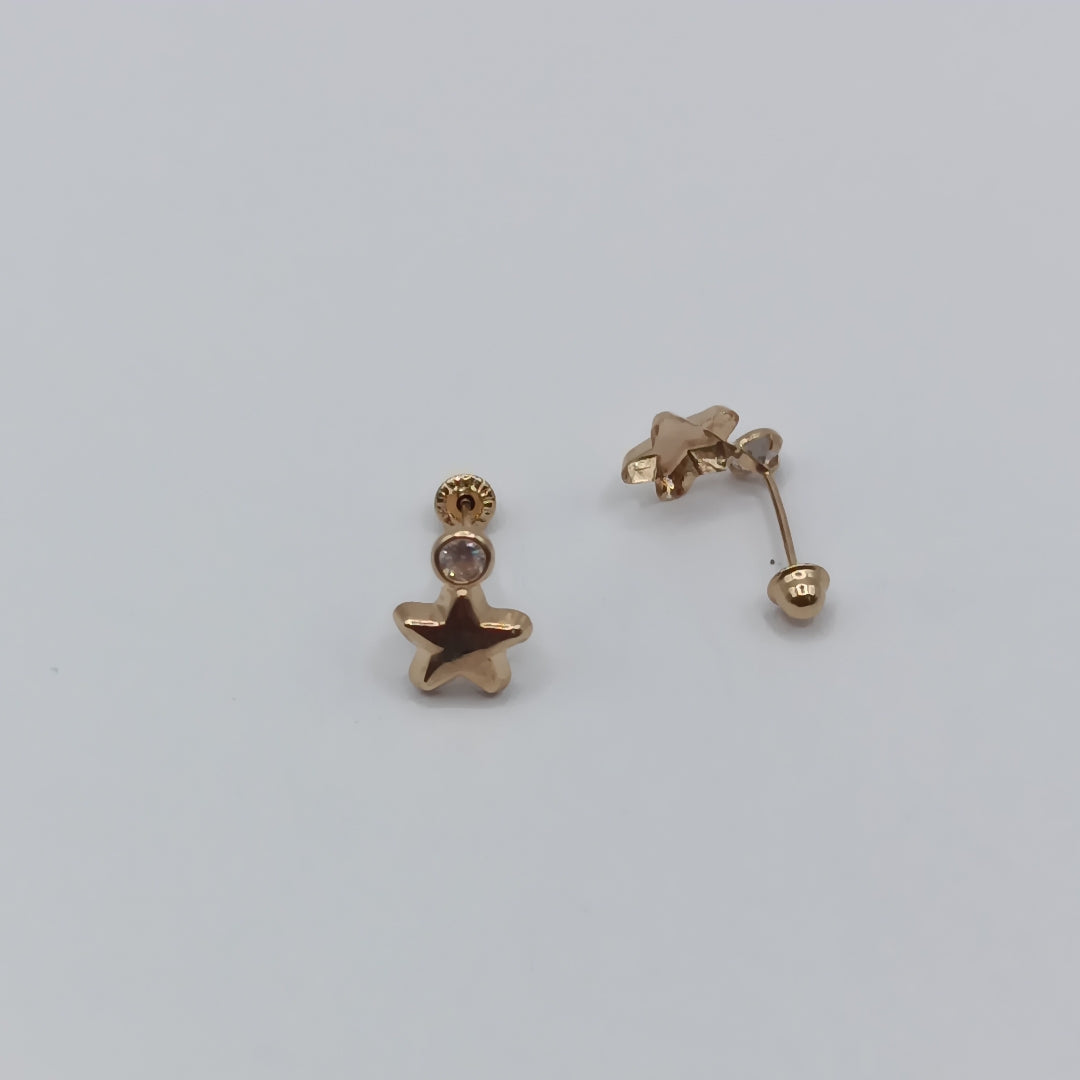 BROQUELES BROQUEL FIG ESTRELLA C CIRCONIA 14K 0.2603 GR (NUEVO)