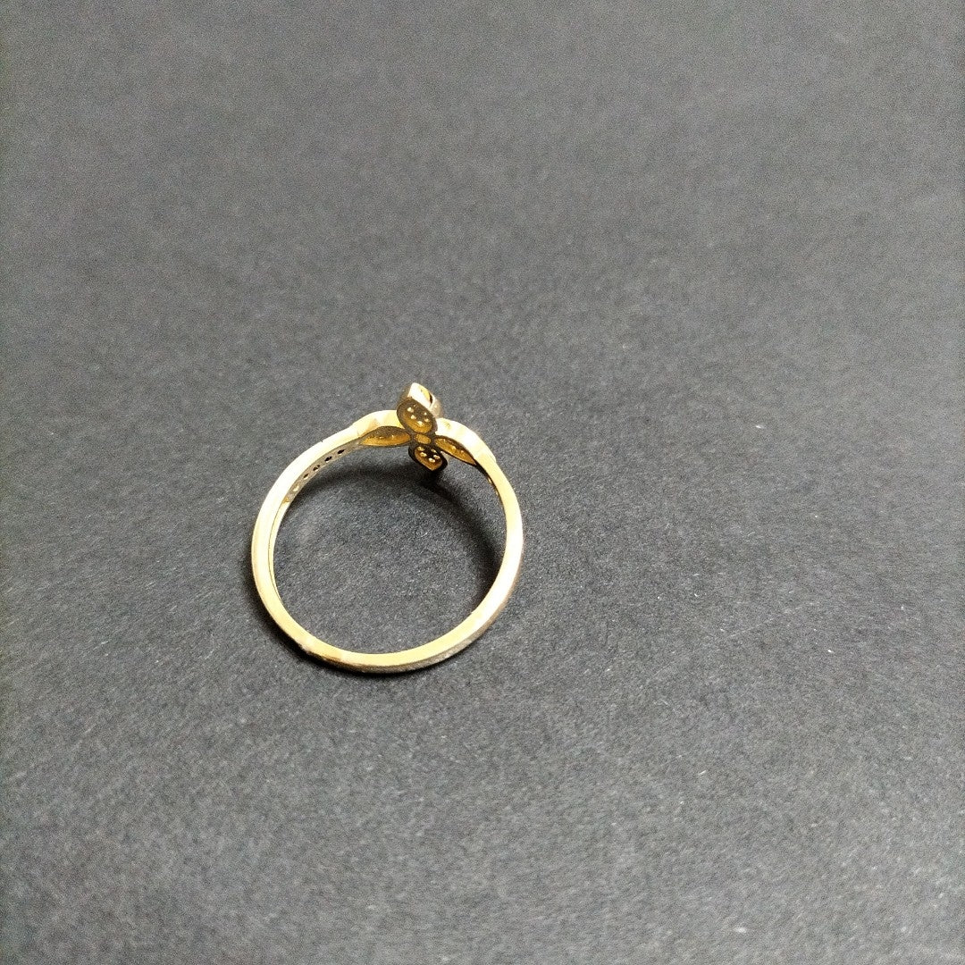 ANILLO ANILLITO FLOR C CIRCONIAS 14K 9 TALLA 2.1 GR (NUEVO)