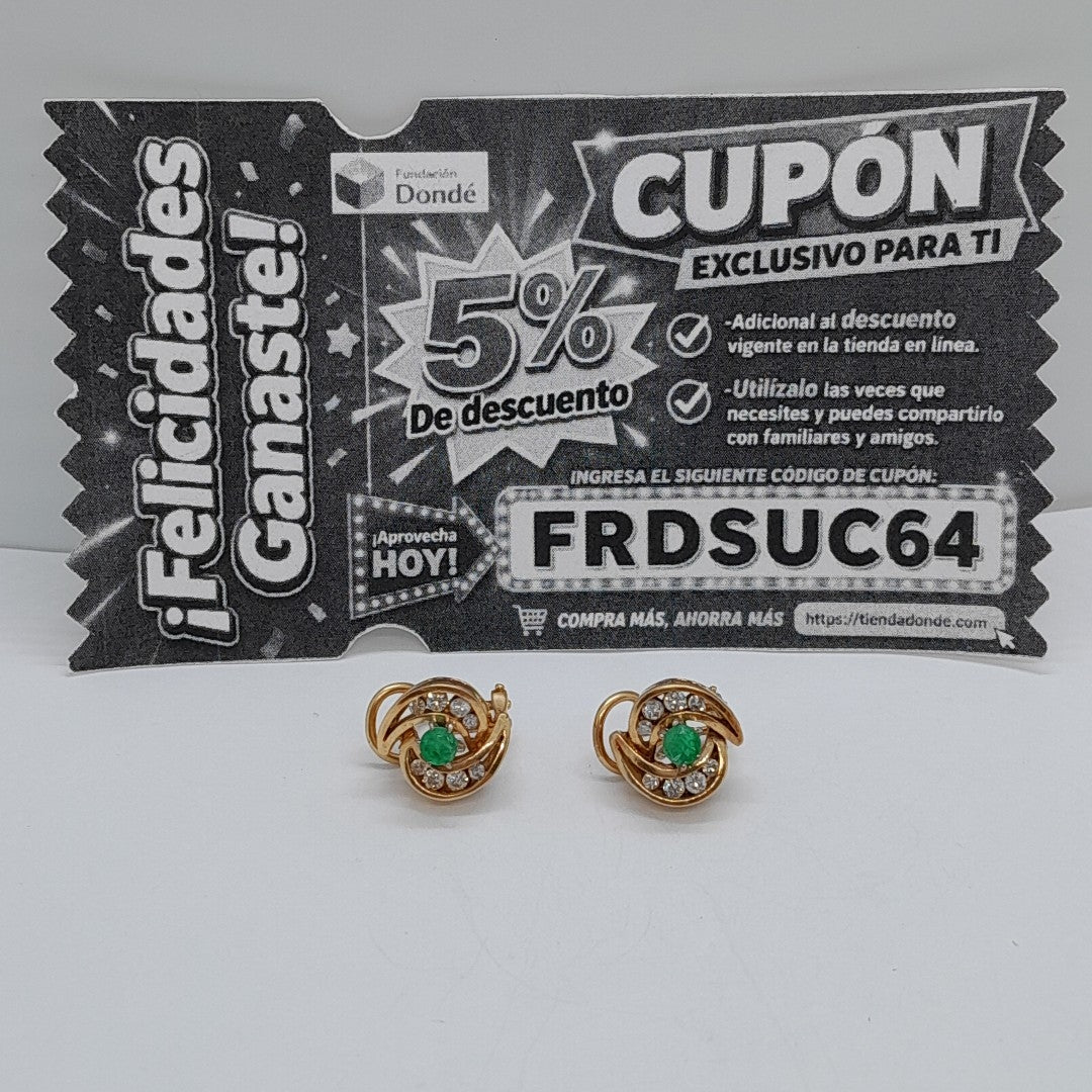 ARETES PAR ORO 14 K 6,80 GRMS (SEMINUEVO)