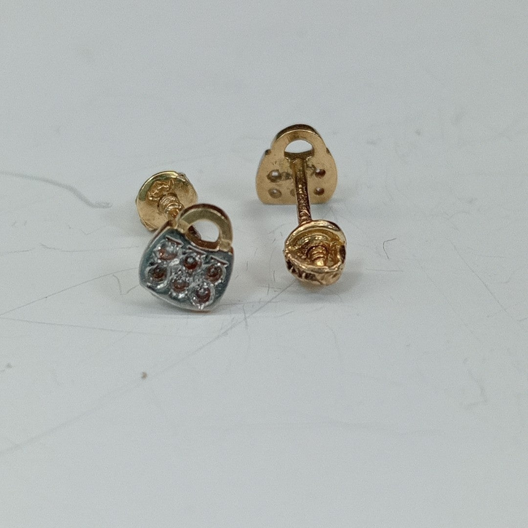 10950BRO88900B763 FRD11 BROQUELES ORO 14K 1PZAS (NUEVO)