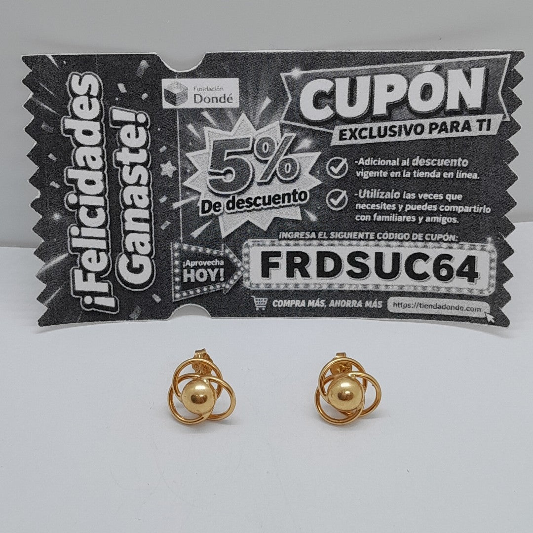 BROQUELES PAR ORO 14 K 1,70 GRMS (SEMINUEVO)