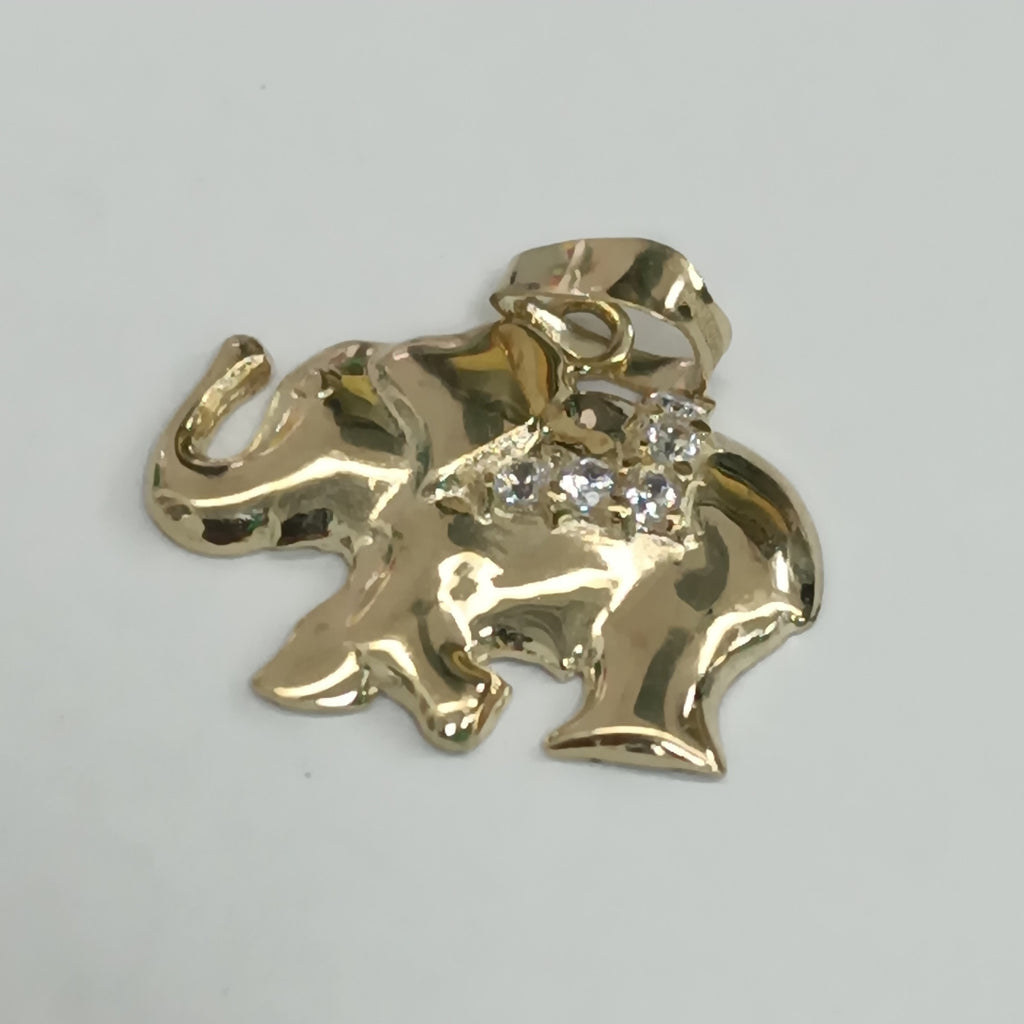 DIJE ELEFANTE CON CIRCONIAS 14K 1.4 GR DA 2 (NUEVO)