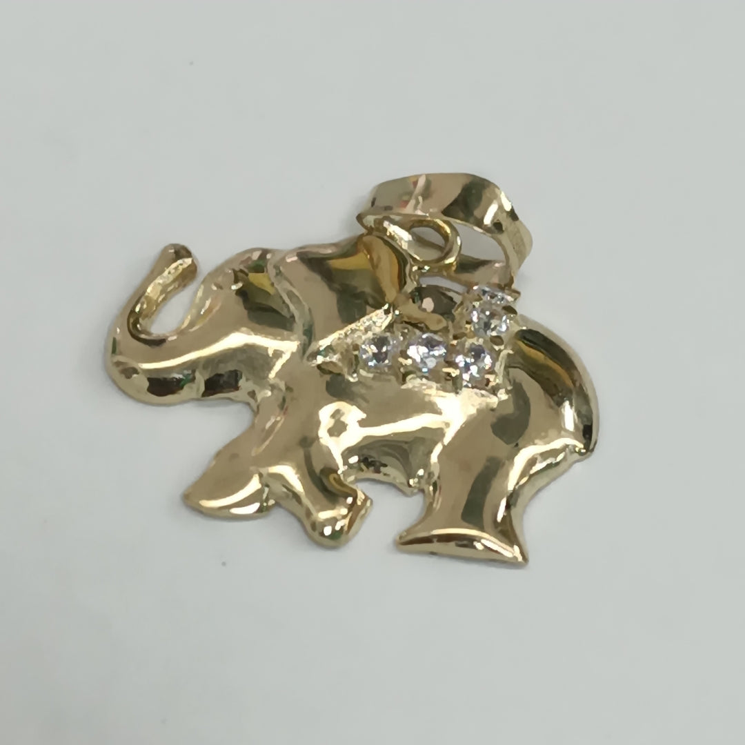 DIJE ELEFANTE CON CIRCONIAS 14K 1.4 GR DA 2 (NUEVO)