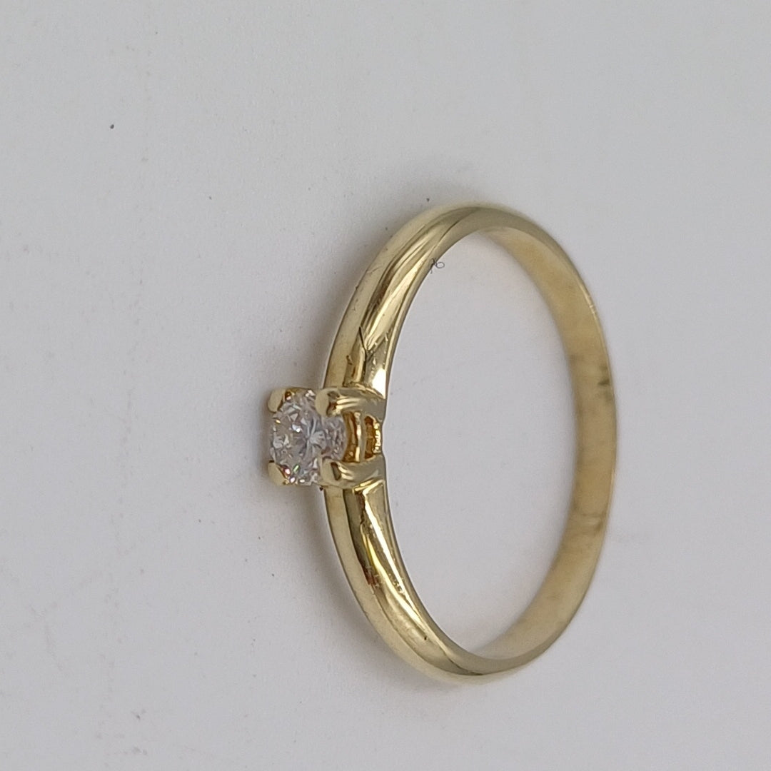ANILLO SOLITARIO CON DIAMANTE CORTE BRILLANTE 0.16CTS LM SI2, 14K 1.8 G (NUEVO)
