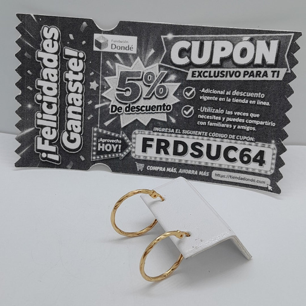 ARRACADAS PAR ORO 14 K 1.3 GRMS (SEMINUEVO)
